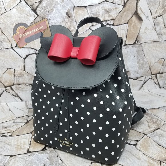 Disney minnie mouse Backpack Novelty Bag Purse Black Polka Dot kate spade main image 13